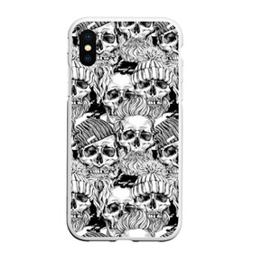 Чехол для iPhone XS Max матовый с принтом Human skulls в Екатеринбурге, Силикон | Область печати: задняя сторона чехла, без боковых панелей | beard | death | fashionable | hairstyle | hat | hipster | human | knitted | men | mustache | skull | street | style | symbol | борода | вязаная | модная | мужчины | прическа | символ | стиль | уличный | усы | хипстер | человеческие | черепа | шап