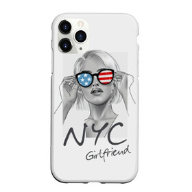 Чехол для iPhone 11 Pro матовый с принтом NYC girlfriend в Екатеринбурге, Силикон |  | beautiful | blonde | city | flag | girl | girlfriend | new york | reflection | stars | stripes | usa | блондинка | город | девушка | звезды | красивая | нью йорк | отражение | очки | подруга | полосы | сша | флаг