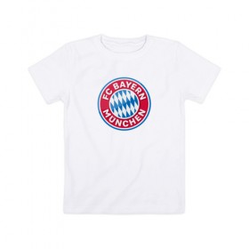 Детская футболка хлопок с принтом Бавария в Екатеринбурге, 100% хлопок | круглый вырез горловины, полуприлегающий силуэт, длина до линии бедер | bayern | бавария | германия | мюнхен