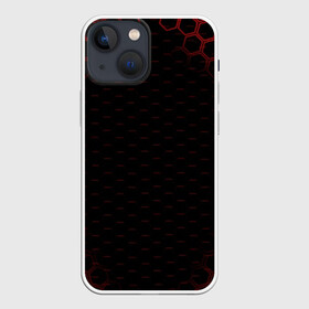 Чехол для iPhone 13 mini с принтом СТАЛЬНАЯ БРОНЯ в Екатеринбурге,  |  | abstraction | cyber | cyberpunk | future | geometry | hexagon | neon | techno | texture | абстракция | броня | геометрия | кибер | краски | неон | неоновый | сетка | соты | стальная броня | текстура | шестигранники