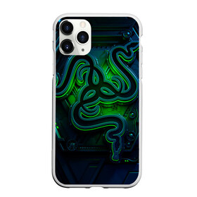 Чехол для iPhone 11 Pro матовый с принтом RAZER в Екатеринбурге, Силикон |  | game | razer | texture | зеленый | игровое лого | игромания | игры | рэйзер | текстуры