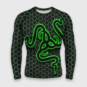 Мужской рашгард 3D с принтом RAZER в Екатеринбурге,  |  | game | razer | texture | зеленый | игровое лого | игромания | игры | рэйзер | текстуры