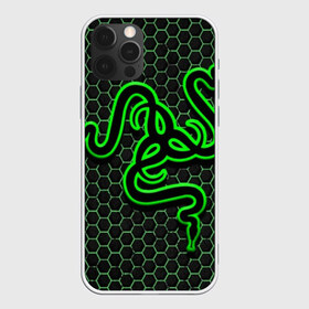 Чехол для iPhone 12 Pro Max с принтом RAZER в Екатеринбурге, Силикон |  | game | razer | texture | зеленый | игровое лого | игромания | игры | рэйзер | текстуры