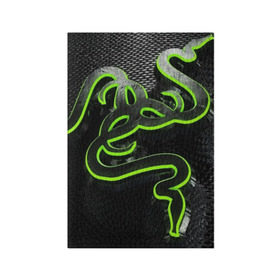 Обложка для паспорта матовая кожа с принтом RAZER в Екатеринбурге, натуральная матовая кожа | размер 19,3 х 13,7 см; прозрачные пластиковые крепления | Тематика изображения на принте: game | razer | texture | зеленый | игровое лого | игромания | игры | рэйзер | текстуры