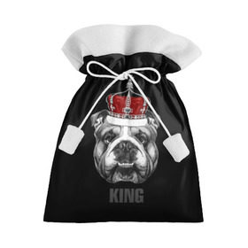 Подарочный 3D мешок с принтом Английский бульдог с короной в Екатеринбурге, 100% полиэстер | Размер: 29*39 см | Тематика изображения на принте: animals | authority | breed | bulldog | cool | crown | dog | english | fighting | head | illustration | inscription | king | muzzle | supreme | swag | авторитет | английский | бойцовый | бульдог | верховный | голова | животные | иллюстрация | король | кор