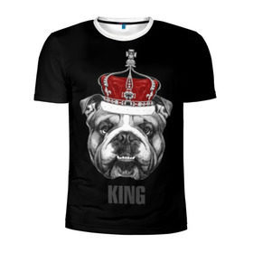 Мужская футболка 3D спортивная с принтом Английский бульдог с короной в Екатеринбурге, 100% полиэстер с улучшенными характеристиками | приталенный силуэт, круглая горловина, широкие плечи, сужается к линии бедра | animals | authority | breed | bulldog | cool | crown | dog | english | fighting | head | illustration | inscription | king | muzzle | supreme | swag | авторитет | английский | бойцовый | бульдог | верховный | голова | животные | иллюстрация | король | кор