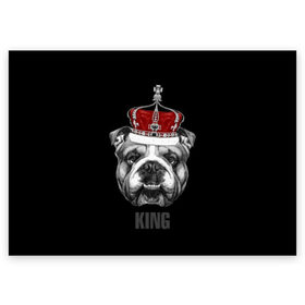 Поздравительная открытка с принтом Английский бульдог с короной в Екатеринбурге, 100% бумага | плотность бумаги 280 г/м2, матовая, на обратной стороне линовка и место для марки
 | Тематика изображения на принте: animals | authority | breed | bulldog | cool | crown | dog | english | fighting | head | illustration | inscription | king | muzzle | supreme | swag | авторитет | английский | бойцовый | бульдог | верховный | голова | животные | иллюстрация | король | кор