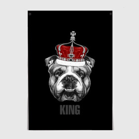 Постер с принтом Английский бульдог с короной в Екатеринбурге, 100% бумага
 | бумага, плотность 150 мг. Матовая, но за счет высокого коэффициента гладкости имеет небольшой блеск и дает на свету блики, но в отличии от глянцевой бумаги не покрыта лаком | animals | authority | breed | bulldog | cool | crown | dog | english | fighting | head | illustration | inscription | king | muzzle | supreme | swag | авторитет | английский | бойцовый | бульдог | верховный | голова | животные | иллюстрация | король | кор