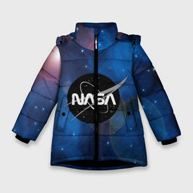 Зимняя куртка для девочек 3D с принтом NASA SPACE в Екатеринбурге, ткань верха — 100% полиэстер; подклад — 100% полиэстер, утеплитель — 100% полиэстер. | длина ниже бедра, удлиненная спинка, воротник стойка и отстегивающийся капюшон. Есть боковые карманы с листочкой на кнопках, утяжки по низу изделия и внутренний карман на молнии. 

Предусмотрены светоотражающий принт на спинке, радужный светоотражающий элемент на пуллере молнии и на резинке для утяжки. | galaxy | nasa | nebula | space | star | абстракция | вселенная | галактика | звезда | звезды | космический | наса | планеты