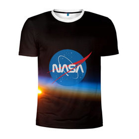 Мужская футболка 3D спортивная с принтом NASA SPACE в Екатеринбурге, 100% полиэстер с улучшенными характеристиками | приталенный силуэт, круглая горловина, широкие плечи, сужается к линии бедра | galaxy | nasa | nebula | space | star | абстракция | вселенная | галактика | звезда | звезды | космический | наса | планеты