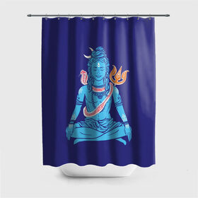 Штора 3D для ванной с принтом Шива в Екатеринбурге, 100% полиэстер | плотность материала — 100 г/м2. Стандартный размер — 146 см х 180 см. По верхнему краю — пластиковые люверсы для креплений. В комплекте 10 пластиковых колец | blue | cobra | destroyer | destruction | gods | great | hinduism | india | meditation | om | peace | power | religion | shiva | trident | yoga | боги | великий | власть | знание | индия | индуизм | йога | кайлас | кобра | медитация | ом | разрушение | раз