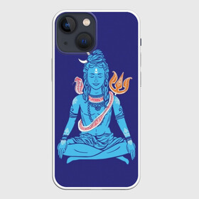 Чехол для iPhone 13 mini с принтом Шива в Екатеринбурге,  |  | blue | cobra | destroyer | destruction | gods | great | hinduism | india | meditation | om | peace | power | religion | shiva | trident | yoga | боги | великий | власть | знание | индия | индуизм | йога | кайлас | кобра | медитация | ом | разрушение | раз