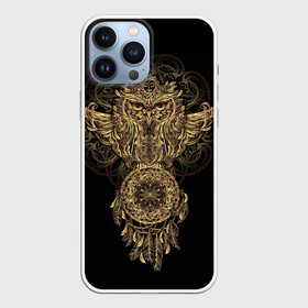 Чехол для iPhone 13 Pro Max с принтом Сова с ловцом в Екатеринбурге,  |  | animal | catcher | dreams | ethnic | freedom | golden | indians | knowledge | owl | pattern | power | r | ritual | shaman | shamanism | totem | wind | wisdom | ветер | животное | знание | золотой | индейцы | ловец | мудрость | обряд | ритуал | свобода | с