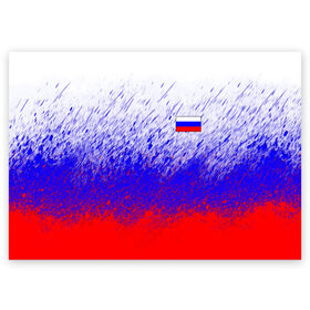Поздравительная открытка с принтом Россия (Краска) в Екатеринбурге, 100% бумага | плотность бумаги 280 г/м2, матовая, на обратной стороне линовка и место для марки
 | Тематика изображения на принте: герб | краска | россия | флаг