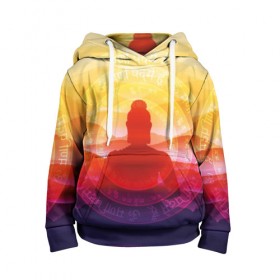 Детская толстовка 3D с принтом Будда в Екатеринбурге, 100% полиэстер | двухслойный капюшон со шнурком для регулировки, мягкие манжеты на рукавах и по низу толстовки, спереди карман-кенгуру с мягким внутренним слоем | buddha | calm | color | enlightenment | india | meditatio | mountains | nature | purple | red | religion | symbol | yellow | yoga | будда | горы | духовность | желтый | индия | йога | красный | медитация | природа | просветление | расслабление | религия |