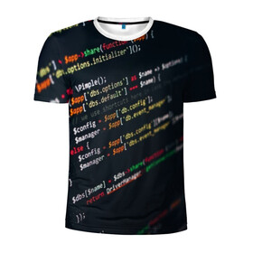 Мужская футболка 3D спортивная с принтом ПРОГРАММИСТ в Екатеринбурге, 100% полиэстер с улучшенными характеристиками | приталенный силуэт, круглая горловина, широкие плечи, сужается к линии бедра | anonymus | cod | hack | hacker | it | program | texture | айти | аноним | анонимус | взлом | код | кодинг | программа | программист | текстура | хак | хакер