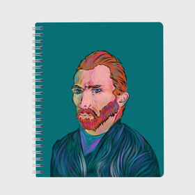 Тетрадь с принтом Ван Гог в Екатеринбурге, 100% бумага | 48 листов, плотность листов — 60 г/м2, плотность картонной обложки — 250 г/м2. Листы скреплены сбоку удобной пружинной спиралью. Уголки страниц и обложки скругленные. Цвет линий — светло-серый
 | art | artist | background | beard | creativity | face | impressionism | look | man | picture | portrait | purple | red | van gogh | борода | ван | взгляд | гог | импрессионизм | искусство | картина | лицо | мужчина | портрет | рыжий | творчество | фиолето