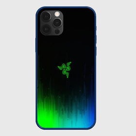 Чехол для iPhone 12 Pro с принтом RAZER NEON в Екатеринбурге, силикон | область печати: задняя сторона чехла, без боковых панелей | Тематика изображения на принте: game | razer | texture | зеленый | игровое лого | игромания | игры | рэйзер | текстуры