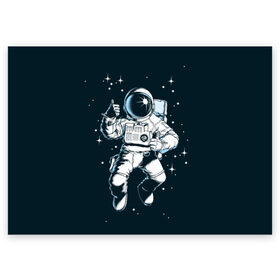 Поздравительная открытка с принтом Космонавт в Екатеринбурге, 100% бумага | плотность бумаги 280 г/м2, матовая, на обратной стороне линовка и место для марки
 | astronaut | flies | glare | open | planets | reflection | sky | space | space suit | stars | sun | universe | астронавт | блики | вселенная | звёзды | космонавт | космос | летит | небо | открытый | отражение | планеты | скафандр | солнце