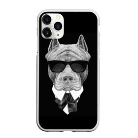 Чехол для iPhone 11 Pro Max матовый с принтом Питбуль в Екатеринбурге, Силикон |  | animals | black | black and white | cool | dog | fight | gentleman | head | illustration | pitbull | swag | white | авторитет | белая | бойцовый | галстук бабочка | голова | джентльмен | животные | иллюстрация | костюм | крутой | очки | 