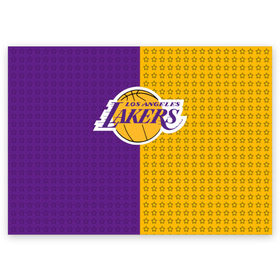 Поздравительная открытка с принтом Lakers (1) в Екатеринбурге, 100% бумага | плотность бумаги 280 г/м2, матовая, на обратной стороне линовка и место для марки
 | Тематика изображения на принте: ball | basket | basketball | kobu | lakers | lebron | los angeles | баскетбол | коюи | леброн | лейкерс | лос анджелис