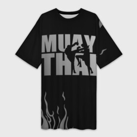 Платье-футболка 3D с принтом Muay Thai в Екатеринбурге,  |  | fight | muay thai | thai boxing | ufc | бокс | ката | кикбоксин | лаос | лоу кик | муай | мьянма | поединок | таиланд | тай | тайский | таолу