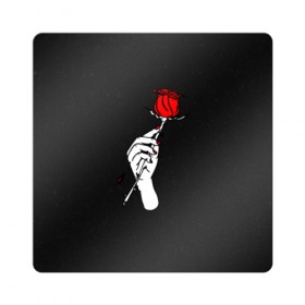 Магнит виниловый Квадрат с принтом Lil Peep (Rose) в Екатеринбурге, полимерный материал с магнитным слоем | размер 9*9 см, закругленные углы | baby | broken | cry | lil | lil peep | peep | rap | rose | лил | лил пип | пип | реп | роза | сердце