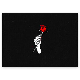 Поздравительная открытка с принтом Lil Peep (Rose) в Екатеринбурге, 100% бумага | плотность бумаги 280 г/м2, матовая, на обратной стороне линовка и место для марки
 | Тематика изображения на принте: baby | broken | cry | lil | lil peep | peep | rap | rose | лил | лил пип | пип | реп | роза | сердце