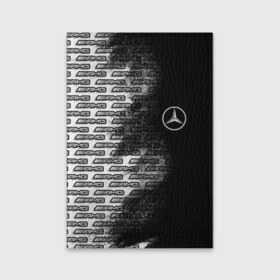 Обложка для паспорта матовая кожа с принтом Mercedes в Екатеринбурге, натуральная матовая кожа | размер 19,3 х 13,7 см; прозрачные пластиковые крепления | amg | mercedes | авто | автомобиль | иномарка | логотип | машина | мерседес | текстура