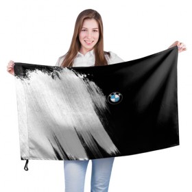 Флаг 3D с принтом BMW в Екатеринбурге, 100% полиэстер | плотность ткани — 95 г/м2, размер — 67 х 109 см. Принт наносится с одной стороны | bmw | авто | автомобиль | бмв | логотип | машина | надпись | текстура