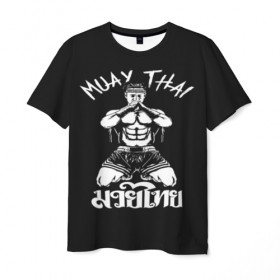 Мужская футболка 3D с принтом Muay Thai в Екатеринбурге, 100% полиэфир | прямой крой, круглый вырез горловины, длина до линии бедер | fight | muay thai | thai boxing | ufc | бокс | ката | кикбоксин | лаос | лоу кик | муай | мьянма | поединок | таиланд | тай | тайский | таолу