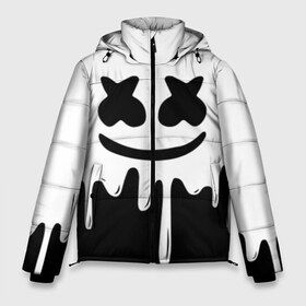 Мужская зимняя куртка 3D с принтом MELLO BLACK x WHITE в Екатеринбурге, верх — 100% полиэстер; подкладка — 100% полиэстер; утеплитель — 100% полиэстер | длина ниже бедра, свободный силуэт Оверсайз. Есть воротник-стойка, отстегивающийся капюшон и ветрозащитная планка. 

Боковые карманы с листочкой на кнопках и внутренний карман на молнии. | Тематика изображения на принте: colors | dj | marshmello | paints | usa | абстракция | америка | звезда | клубная музыка | космический | краски | маршмелло | музыка | музыкант