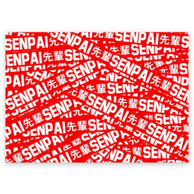 Поздравительная открытка с принтом SENPAI в Екатеринбурге, 100% бумага | плотность бумаги 280 г/м2, матовая, на обратной стороне линовка и место для марки
 | Тематика изображения на принте: ahegao | anime | kawai | kowai | oppai | otaku | senpai | sugoi | waifu | yandere | аниме | ахегао | ковай | культура | отаку | сенпай | тренд | яндере