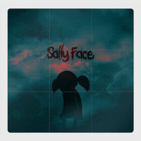 Магнитный плакат 3Х3 с принтом Sally Face (Силуэт). в Екатеринбурге, Полимерный материал с магнитным слоем | 9 деталей размером 9*9 см | face | game | horror | larry | sally | sally face | sanity s fall | игра | ларри | мальчик с протезом | салли | салли фейс | ужасы