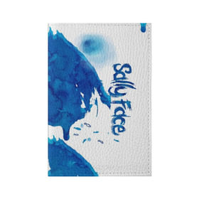 Обложка для паспорта матовая кожа с принтом Sally Face (Брызги красок). в Екатеринбурге, натуральная матовая кожа | размер 19,3 х 13,7 см; прозрачные пластиковые крепления | 