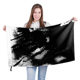 Флаг 3D с принтом Juventus Sport в Екатеринбурге, 100% полиэстер | плотность ткани — 95 г/м2, размер — 67 х 109 см. Принт наносится с одной стороны | 