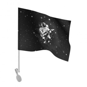 Флаг для автомобиля с принтом Cosmorock в Екатеринбурге, 100% полиэстер | Размер: 30*21 см | cosmonaut | cosmos | guitar | music | rock | space | spacesuit | star | гитара | звезда | космонавт | космос | музыка | скафандр