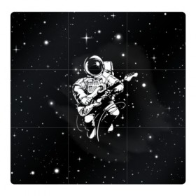 Магнитный плакат 3Х3 с принтом Cosmorock в Екатеринбурге, Полимерный материал с магнитным слоем | 9 деталей размером 9*9 см | cosmonaut | cosmos | guitar | music | rock | space | spacesuit | star | гитара | звезда | космонавт | космос | музыка | скафандр