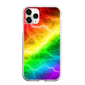 Чехол для iPhone 11 Pro Max матовый с принтом RAINBOW THUNDER в Екатеринбурге, Силикон |  | Тематика изображения на принте: battle | battle fire | battle thunder | blue | fire | rainbow | red | texture | thunder | битва | битва молний | битва огней | гроза | молнии | радуга | текстура