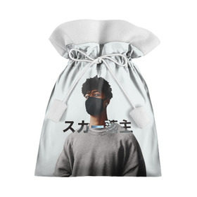 Подарочный 3D мешок с принтом Scarlxrd в Екатеринбурге, 100% полиэстер | Размер: 29*39 см | cкриминг | heart attack | hip hap | rap | scarlxrd | scream | trap | иероглифы | лодр | метал | музыка | репер | скар | скарлорд | скрим | трэп | хип хоп | японский