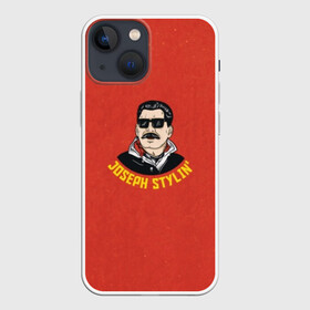 Чехол для iPhone 13 mini с принтом Иосиф Сталин в Екатеринбурге,  |  | ussr | звезда | иосиф | красный | модный | молот | надпись | очки | патриот | патриотизм | республик | рсфср | серп | снг | советский | советских | союз | ссср | сталин | страна | тренд | усы