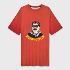 Платье-футболка 3D с принтом Иосиф Сталин в Екатеринбурге,  |  | ussr | звезда | иосиф | красный | модный | молот | надпись | очки | патриот | патриотизм | республик | рсфср | серп | снг | советский | советских | союз | ссср | сталин | страна | тренд | усы