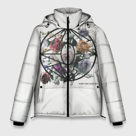 Мужская зимняя куртка 3D с принтом Imminence - Turn The Light On в Екатеринбурге, верх — 100% полиэстер; подкладка — 100% полиэстер; утеплитель — 100% полиэстер | длина ниже бедра, свободный силуэт Оверсайз. Есть воротник-стойка, отстегивающийся капюшон и ветрозащитная планка. 

Боковые карманы с листочкой на кнопках и внутренний карман на молнии. | Тематика изображения на принте: album | cover | flowers | geometry | imminence | metal | metalcore | music | post hardcore | rock | геометрия | метал | музыка | обложка | рок | цветы