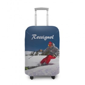 Чехол для чемодана 3D с принтом Rossignol в Екатеринбурге, 86% полиэфир, 14% спандекс | двустороннее нанесение принта, прорези для ручек и колес | france | movement | rossignol | snow | speed | вершина | горные лыжи | горы | движение | скорость | снег | франция