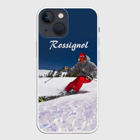 Чехол для iPhone 13 mini с принтом Rossignol в Екатеринбурге,  |  | france | movement | rossignol | snow | speed | вершина | горные лыжи | горы | движение | скорость | снег | франция