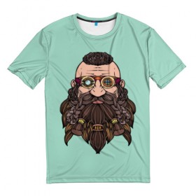 Мужская футболка 3D с принтом Викинг изобретатель в Екатеринбурге, 100% полиэфир | прямой крой, круглый вырез горловины, длина до линии бедер | 
