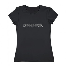 Женская футболка хлопок с принтом Dream Theater logo в Екатеринбурге, 100% хлопок | прямой крой, круглый вырез горловины, длина до линии бедер, слегка спущенное плечо | dream theater | dt | goth | gothic | metal | music | rock | готика | метал | рок | симфони метал