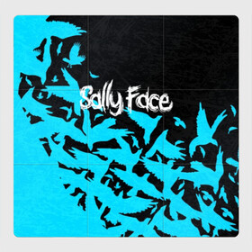 Магнитный плакат 3Х3 с принтом SALLY FACE в Екатеринбурге, Полимерный материал с магнитным слоем | 9 деталей размером 9*9 см | birds | face | game | horror | larry | sally | sally face | sanity s fall | вороны | игра | ларри | мальчик с протезом | птицы | салли | салли фейс | ужасы
