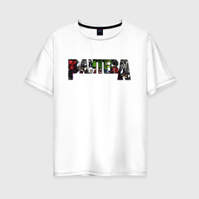 Женская футболка хлопок Oversize с принтом Pantera в Екатеринбурге, 100% хлопок | свободный крой, круглый ворот, спущенный рукав, длина до линии бедер
 | alternative | hardcore | metal | newage | nu metal | pantera | progressive metal | punk | метал | пантера | рок | хардрок