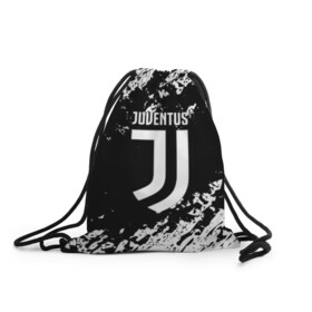 Рюкзак-мешок 3D с принтом JUVENTUS в Екатеринбурге, 100% полиэстер | плотность ткани — 200 г/м2, размер — 35 х 45 см; лямки — толстые шнурки, застежка на шнуровке, без карманов и подкладки | Тематика изображения на принте: cr7 | fc | football | football club | juve | juventus | ronaldo | sport | роналдо | спорт | спортивные | униформа | фирменные цвета | фк | футбол | футбольный клуб | ювентус